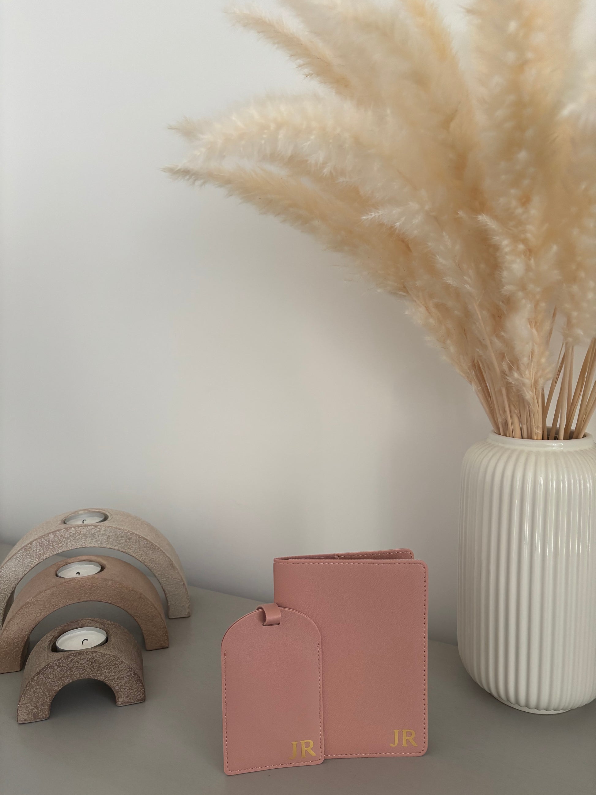 Pink Passport & Luggage Tag Set