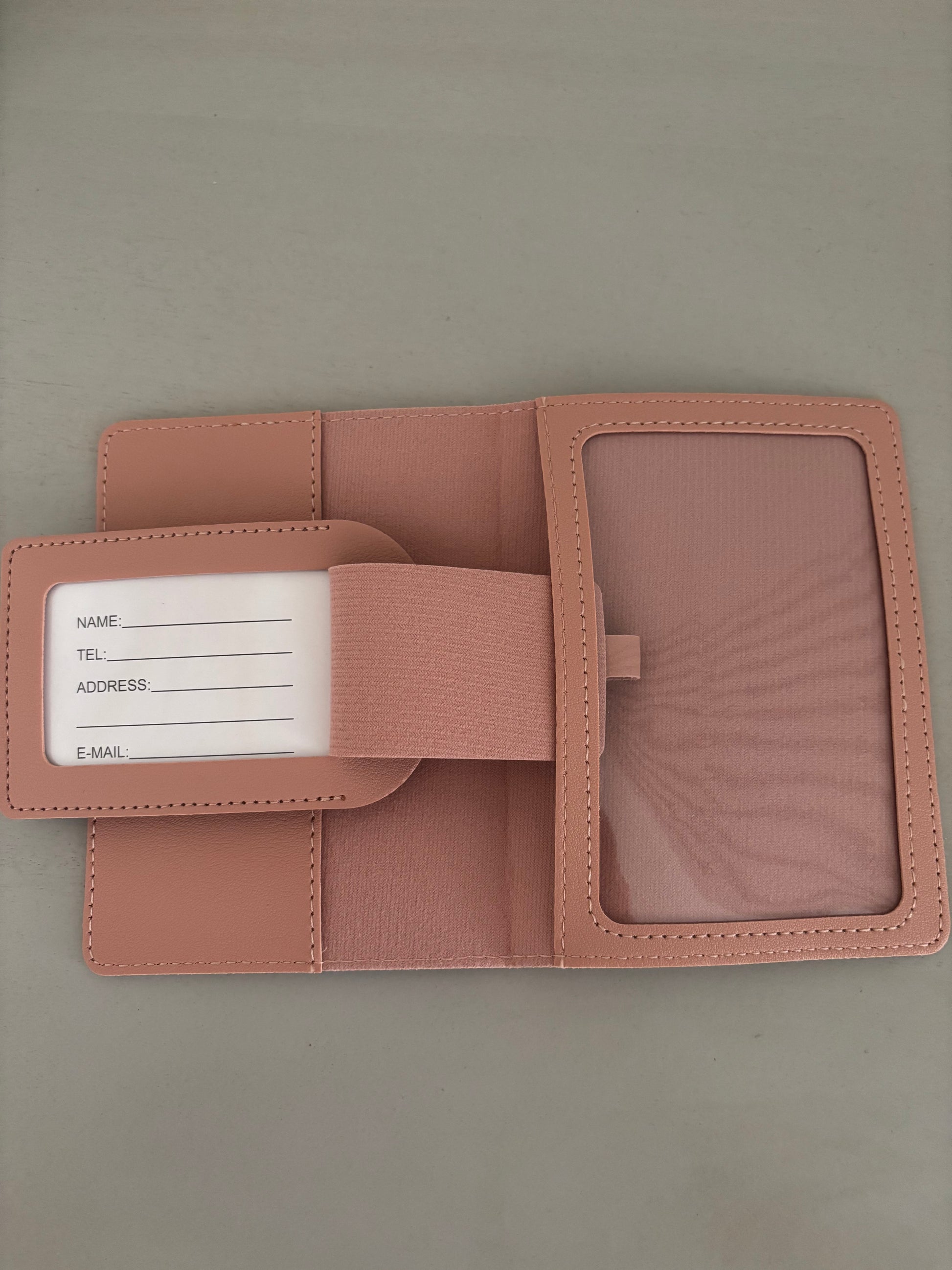 Pink Passport & Luggage Tag Set