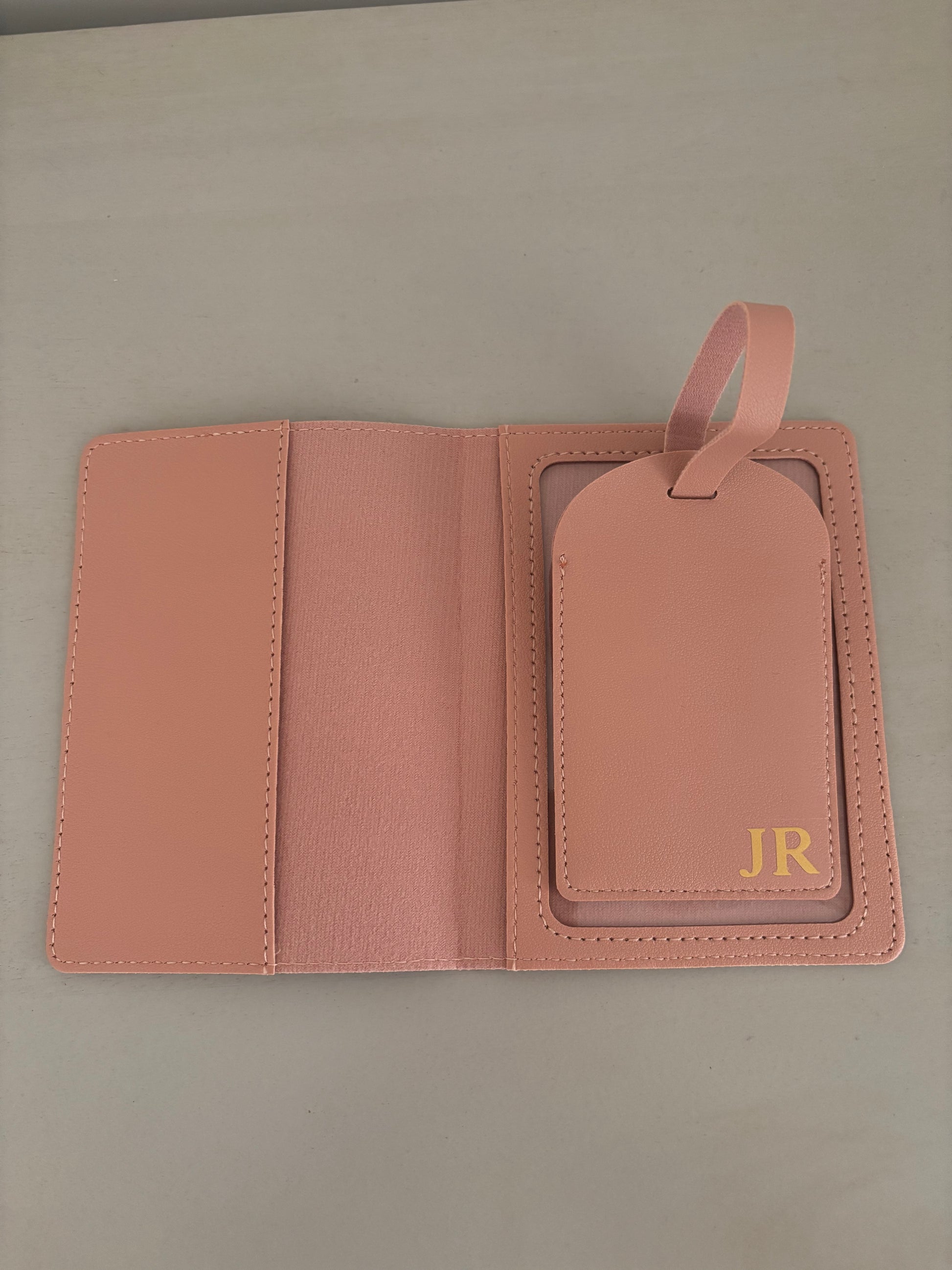 Pink Passport & Luggage Tag Set